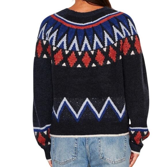 Sundry Fairisle Sweater Crew Neck Boxy Fit Super Soft Wool Blend Size S Revolve - Picture 2 of 10